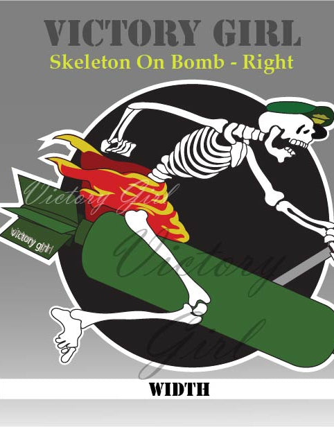 Skeleton on Bomb Vinyl Decal Sticker