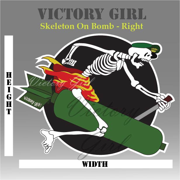 Skeleton on Bomb Vinyl Decal Sticker