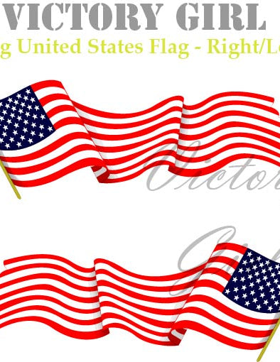 Long U.S. Flag Vinyl Decal Sticker