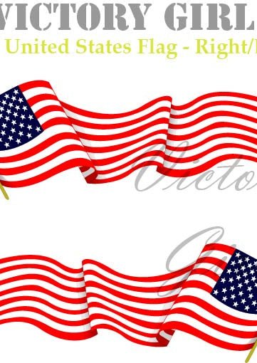 Long U.S. Flag Vinyl Decal Sticker