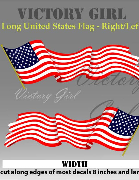 Long U.S. Flag Vinyl Decal Sticker