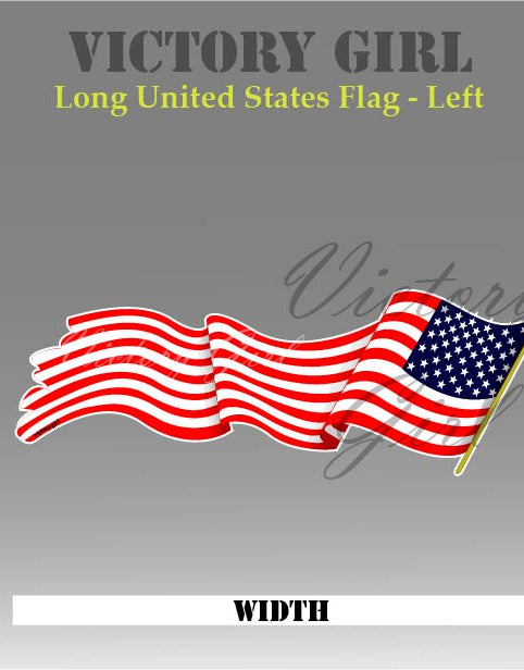 Long U.S. Flag Vinyl Decal Sticker