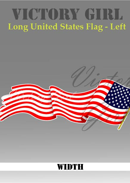 Long U.S. Flag Vinyl Decal Sticker