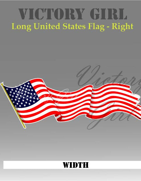 Long U.S. Flag Vinyl Decal Sticker