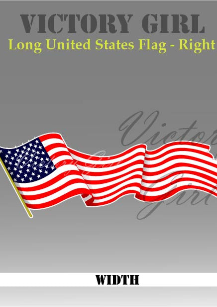 Long U.S. Flag Vinyl Decal Sticker