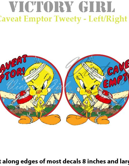 Tweety Caveat Comptor Vinyl Decal Sticker