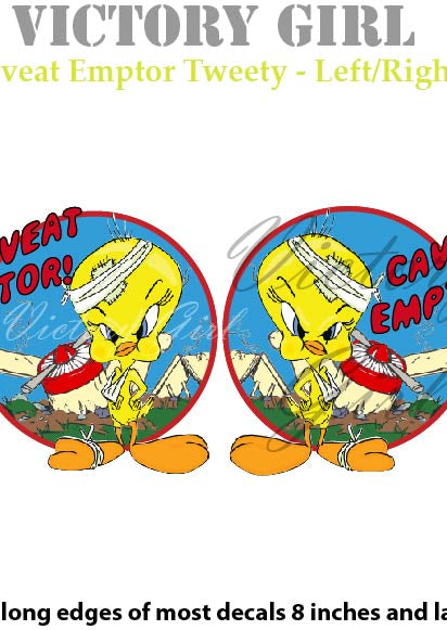 Tweety Caveat Comptor Vinyl Decal Sticker