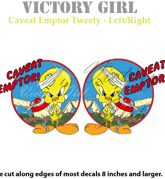 Tweety Caveat Comptor Vinyl Decal Sticker