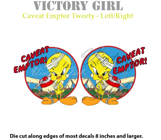 Tweety Caveat Comptor Vinyl Decal Sticker