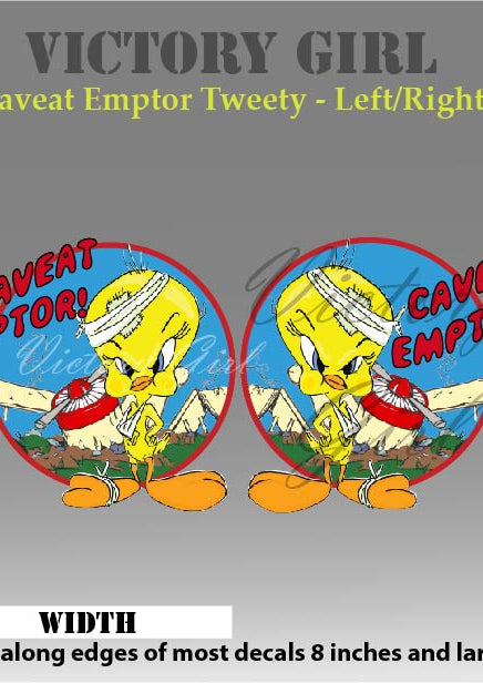 Tweety Caveat Comptor Vinyl Decal Sticker
