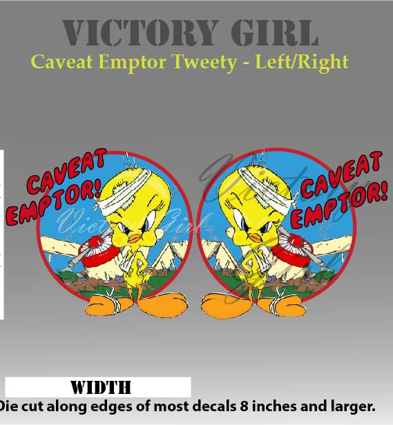 Tweety Caveat Comptor Vinyl Decal Sticker
