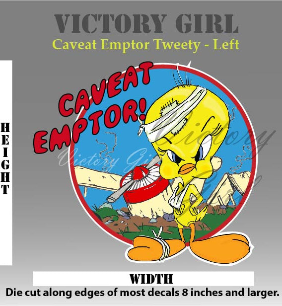 Tweety Caveat Comptor Vinyl Decal Sticker