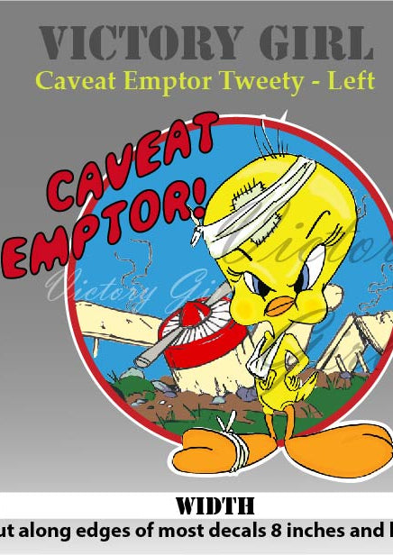 Tweety Caveat Comptor Vinyl Decal Sticker