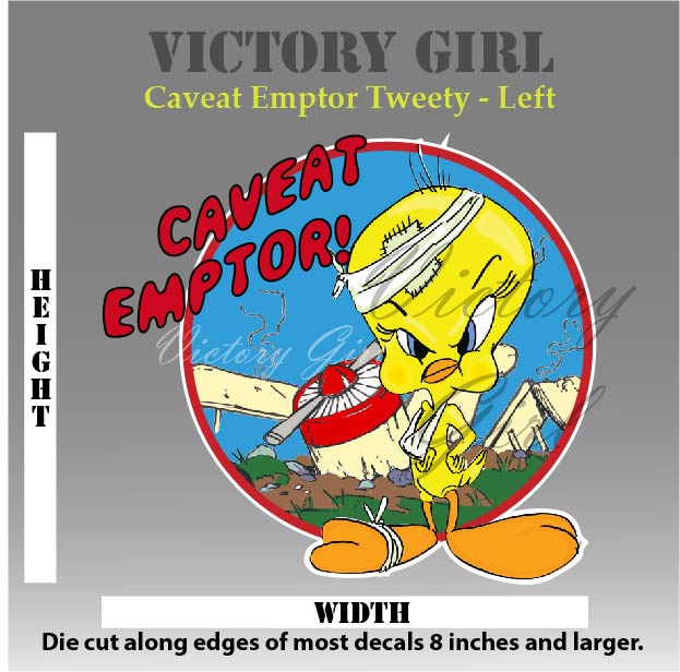 Tweety Caveat Comptor Vinyl Decal Sticker