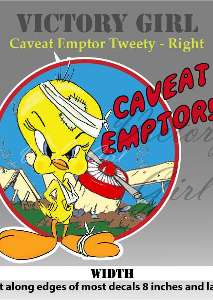 Tweety Caveat Comptor Vinyl Decal Sticker