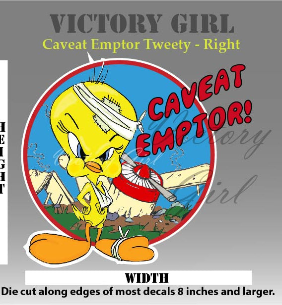 Tweety Caveat Comptor Vinyl Decal Sticker