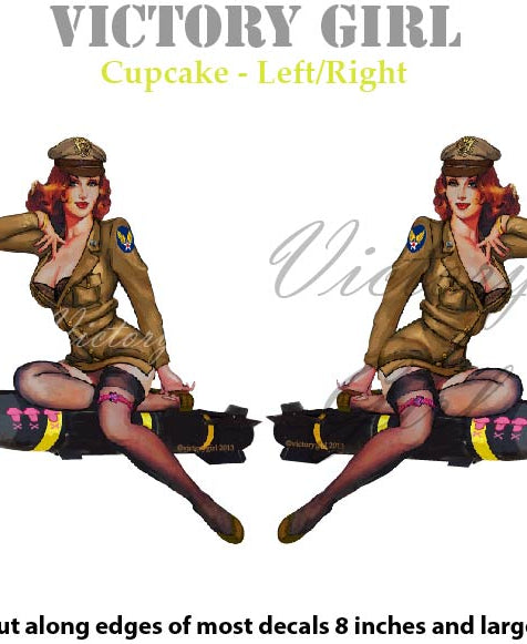 Cupcake Nose Art Vinyl Decal Sticker