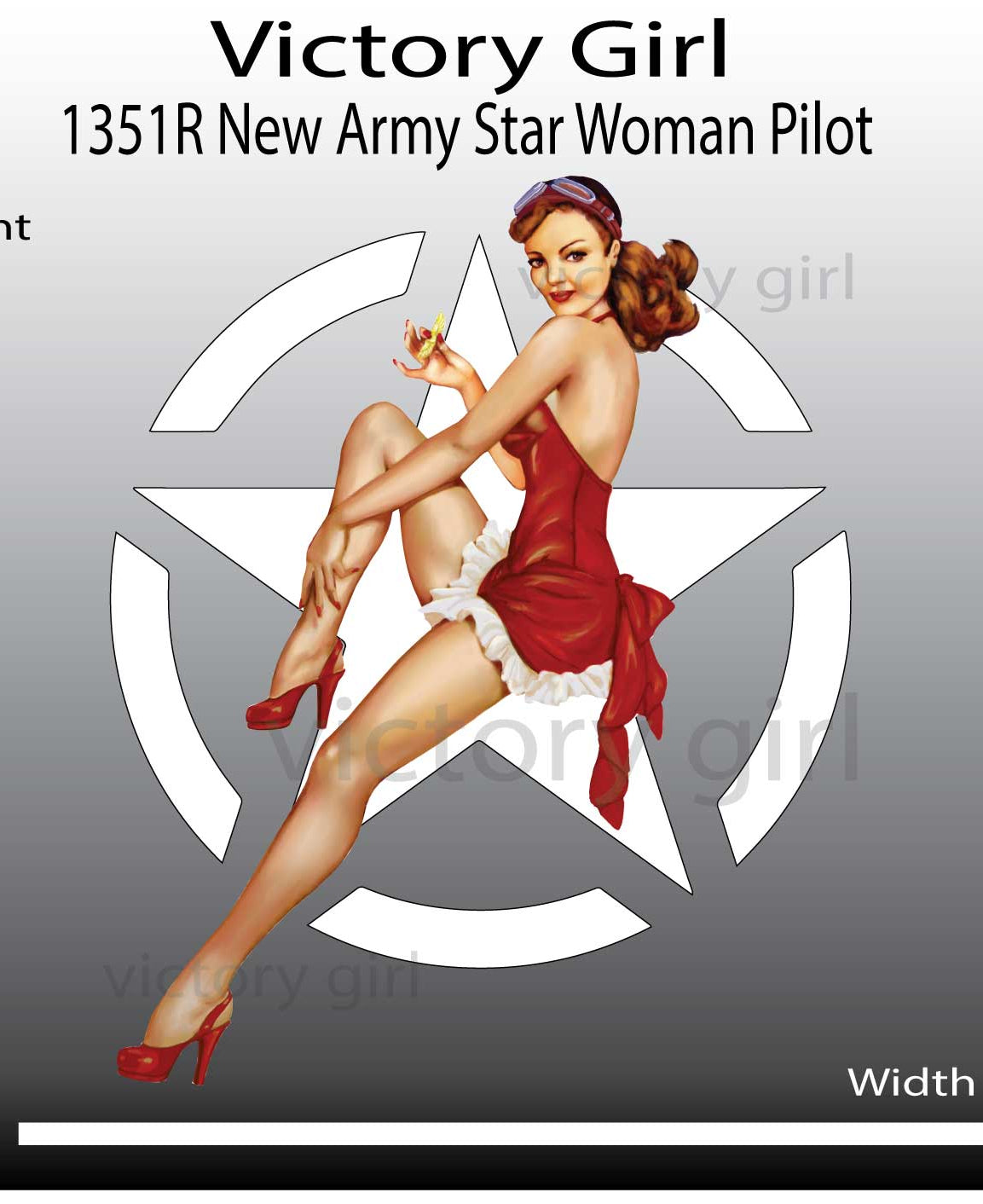 Army Star Girl Vinyl Decal Sticker
