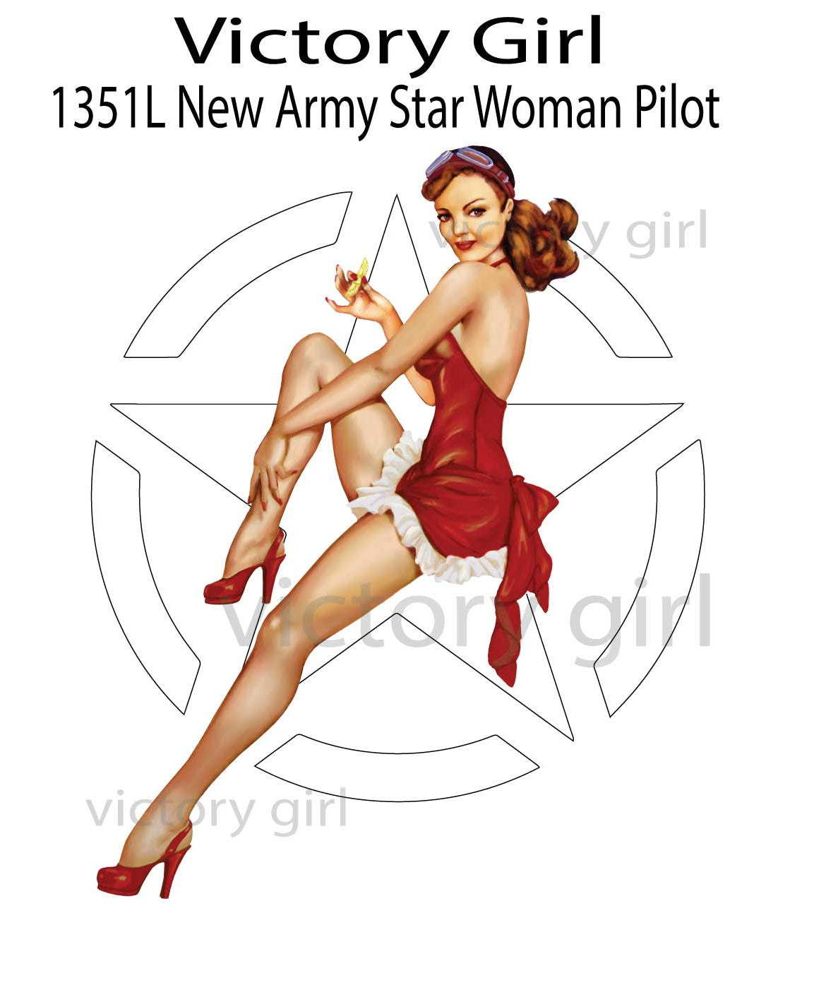 Army Star Girl Vinyl Decal Sticker