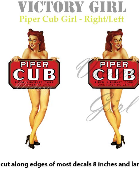 Piper Cub Girl Vinyl Decal Sticker