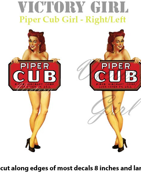 Piper Cub Girl Vinyl Decal Sticker