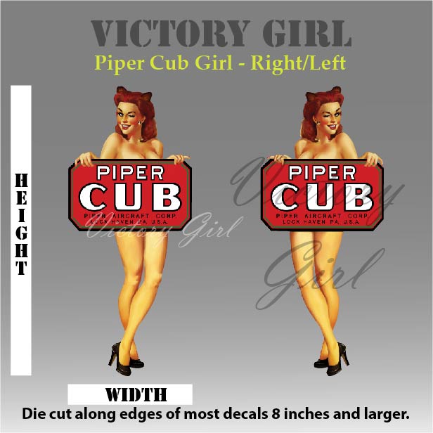 Piper Cub Girl Vinyl Decal Sticker