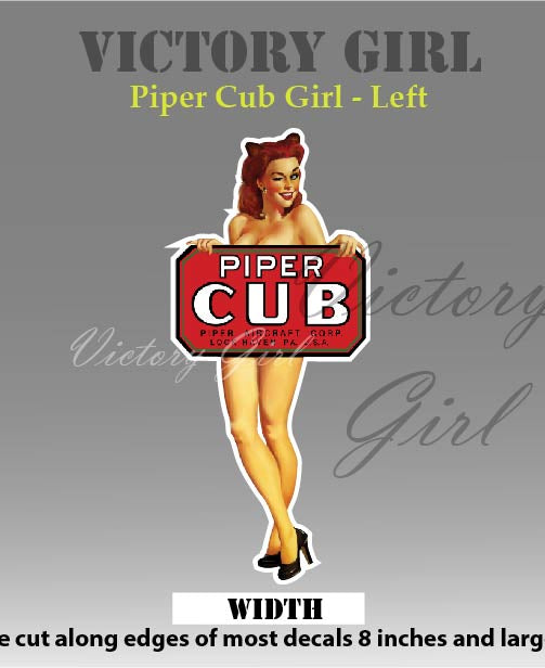 Piper Cub Girl Vinyl Decal Sticker