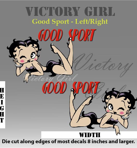 Good Sport Betty Boop Vinyl Decal Sticker