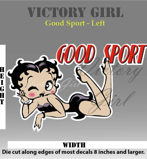 Good Sport Betty Boop Vinyl Decal Sticker