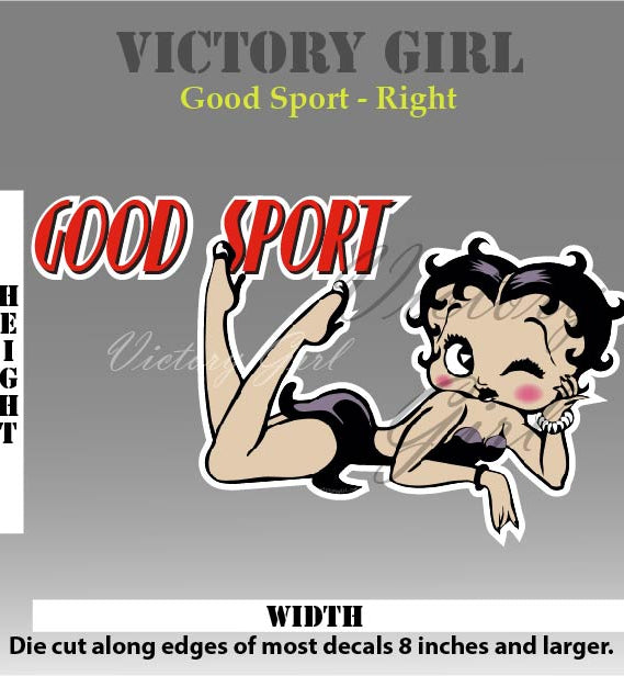 Good Sport Betty Boop Vinyl Decal Sticker