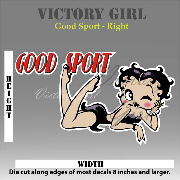 Good Sport Betty Boop Vinyl Decal Sticker