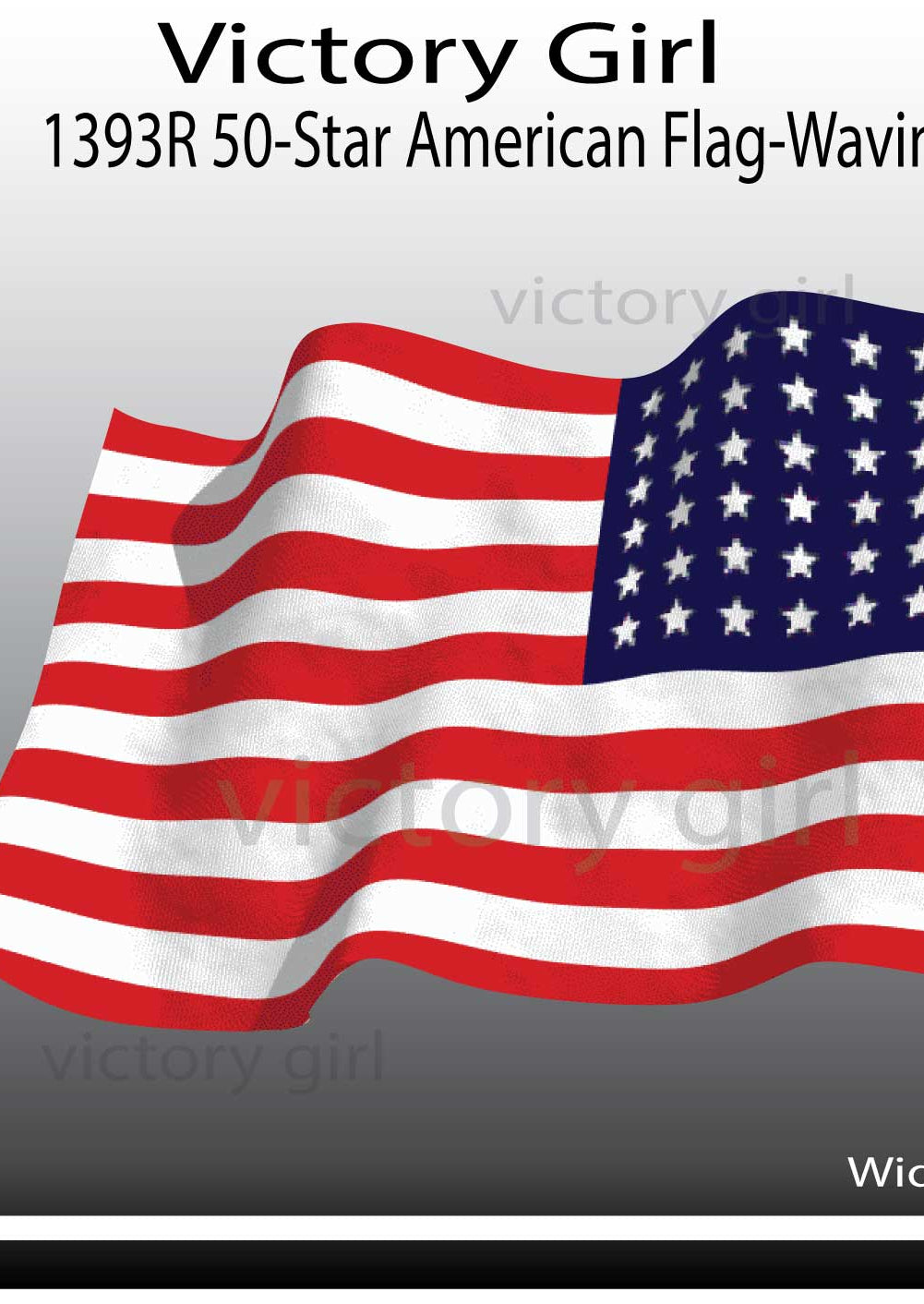 48 Star American Flag-Waving Vinyl Decal Sticker
