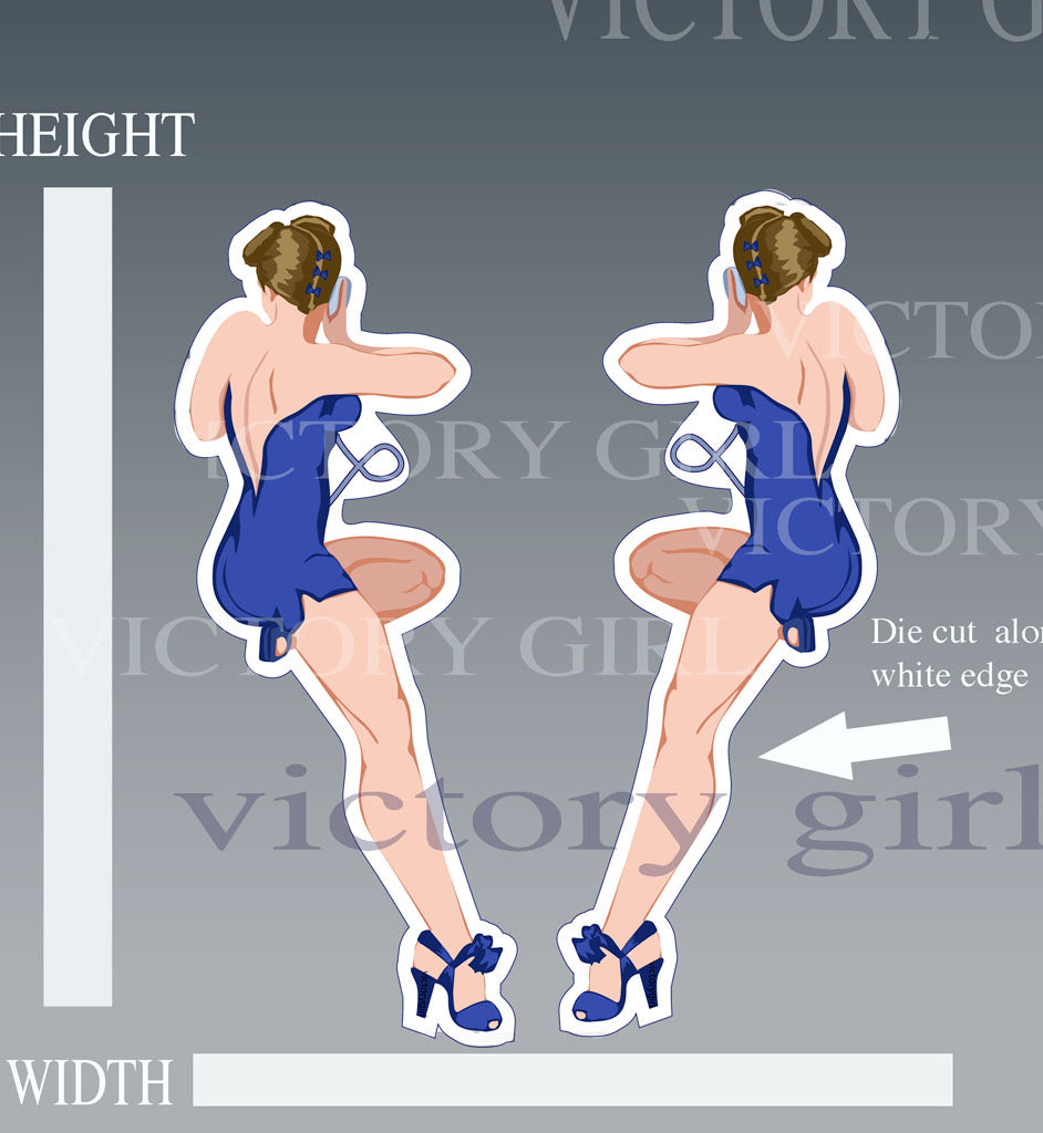 Memphis Belle (Blue) No Text Vinyl Decal Sticker