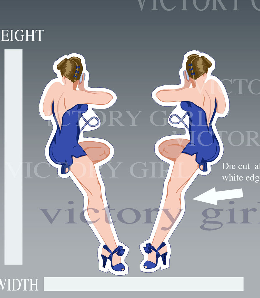 Memphis Belle (Blue) No Text Vinyl Decal Sticker