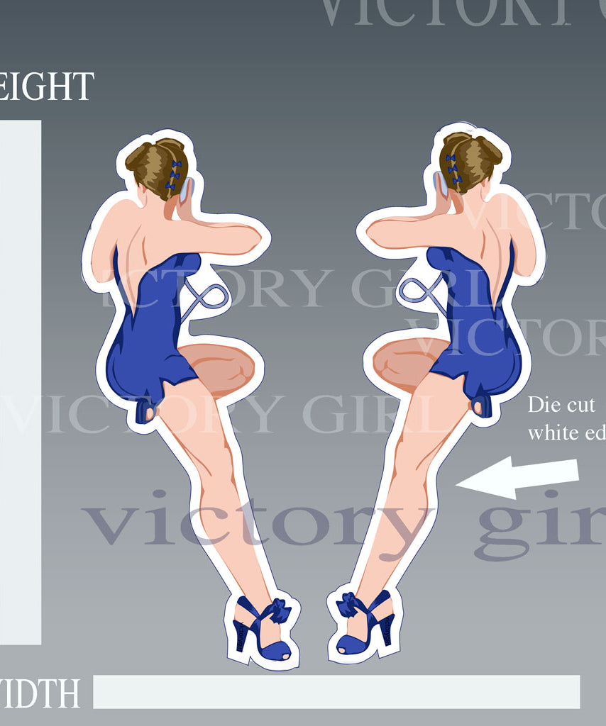 Memphis Belle (Blue) No Text Vinyl Decal Sticker