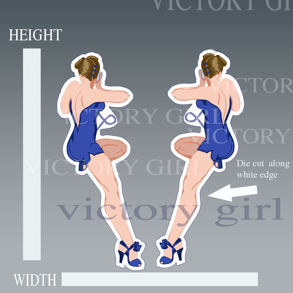 Memphis Belle (Blue) No Text Vinyl Decal Sticker