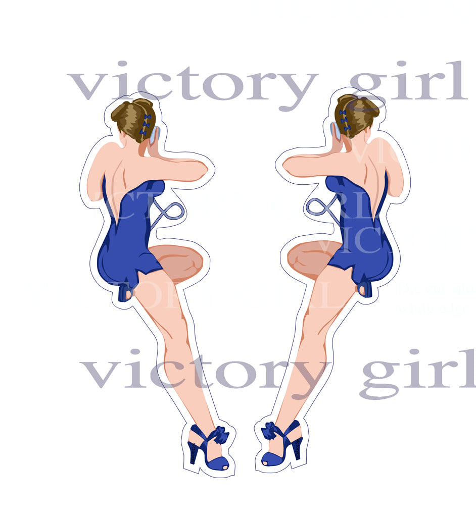 Memphis Belle (Blue) No Text Vinyl Decal Sticker