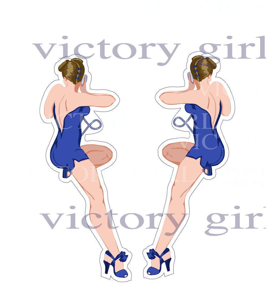 Memphis Belle (Blue) No Text Vinyl Decal Sticker