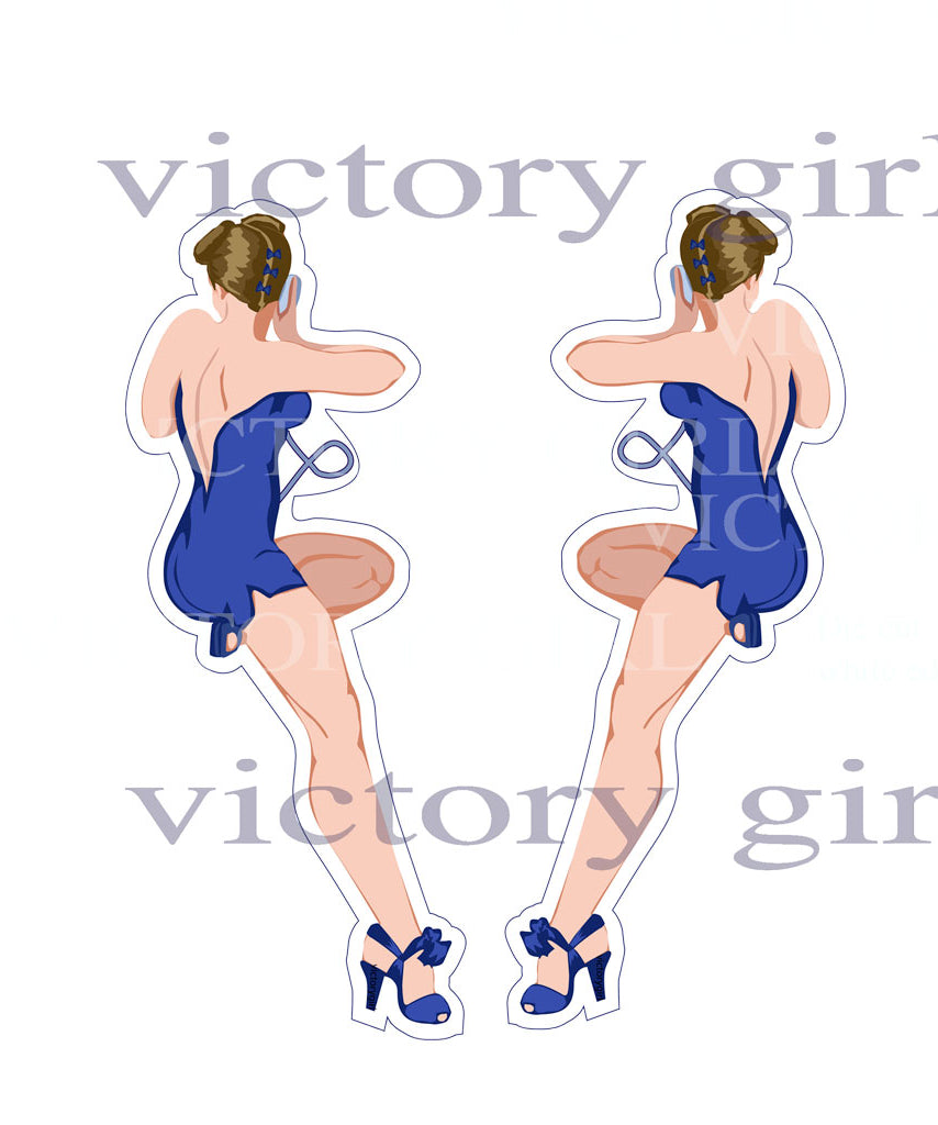 Memphis Belle (Blue) No Text Vinyl Decal Sticker