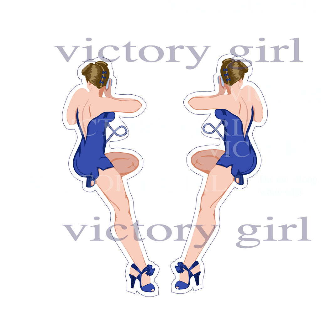 Memphis Belle (Blue) No Text Vinyl Decal Sticker