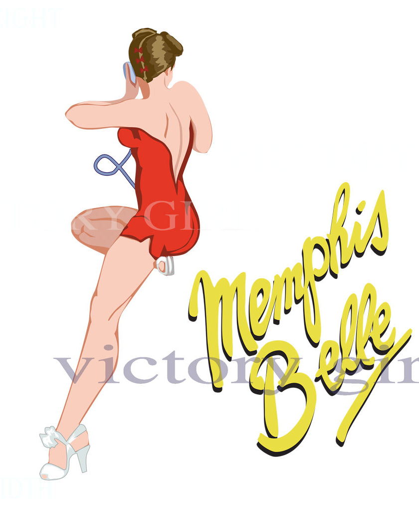 Memphis Belle with Text Vinyl Decal Sticker