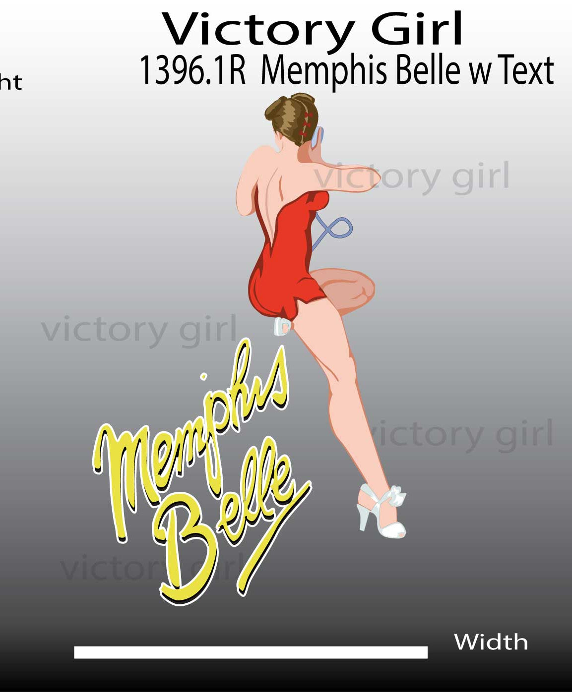 Memphis Belle with Text Vinyl Decal Sticker