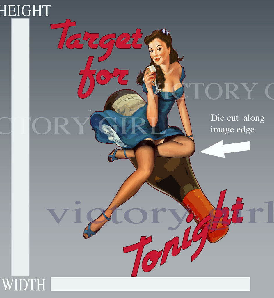 Target for Tonight with Wine Bottle Vinyl Decal Sticker
