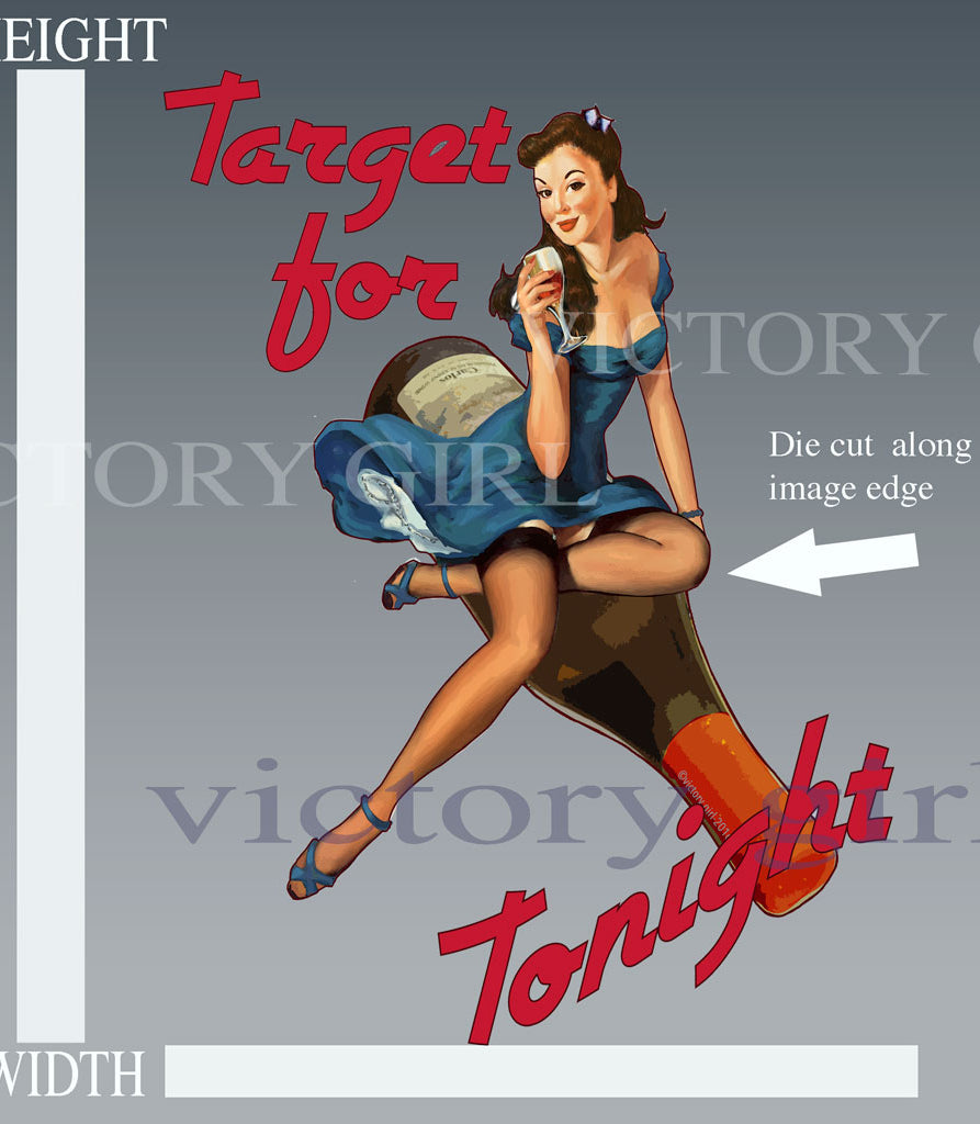 Target for Tonight with Wine Bottle Vinyl Decal Sticker