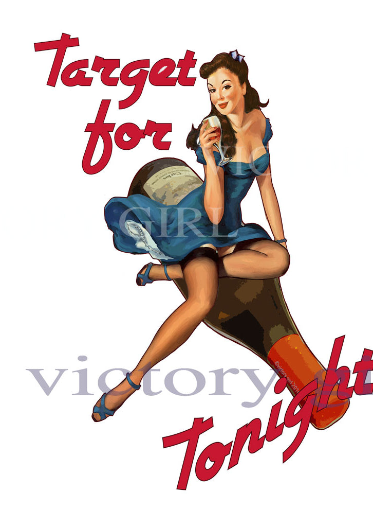 Target for Tonight with Wine Bottle Vinyl Decal Sticker