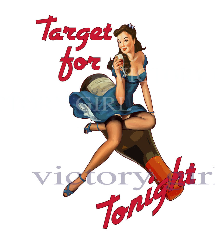 Target for Tonight with Wine Bottle Vinyl Decal Sticker