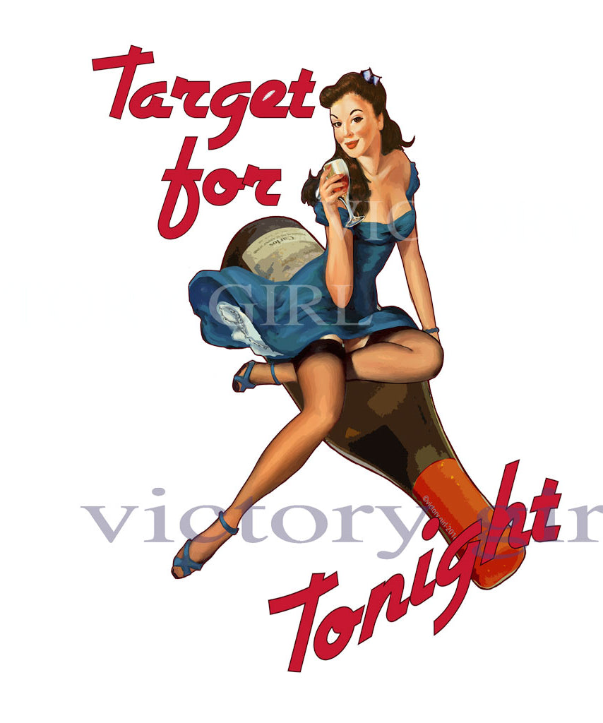 Target for Tonight with Wine Bottle Vinyl Decal Sticker