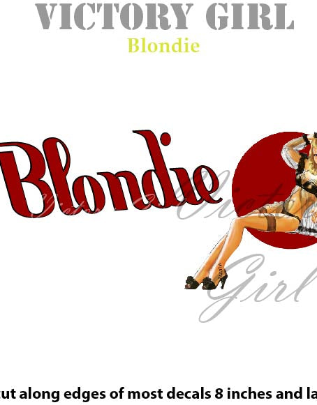 Blondie II Nose Art Vinyl Decal Sticker