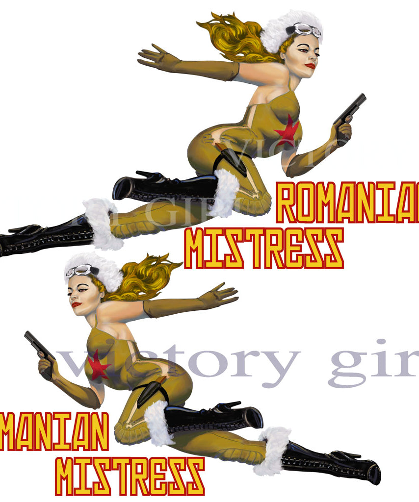 Romanian Mistress Nose Art Vinyl Decal Sticker