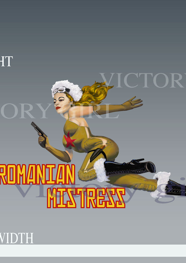 Romanian Mistress Nose Art Vinyl Decal Sticker